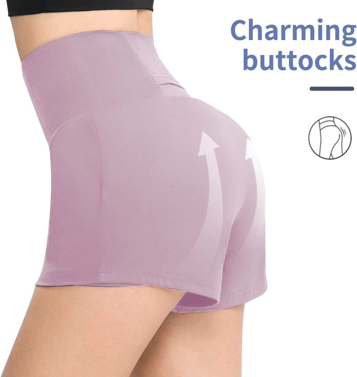 Pink Women'S 2 in 1 Running Shorts, High Waisted Spandex Yoga Shorts, Cool Dry Workout Gym Short Liner with Pocket